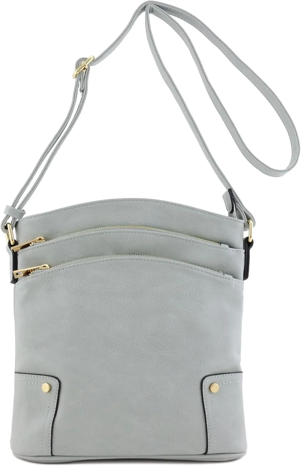 ALYSSA Triple Zip Pocket Large Crossbody Bag