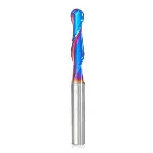 Amana Tool Solid Carbide Up-Cut Ball Nose Spiral Router Bit for Wood, Plastic, MDF, Foam, 46376-K, 1/4 Dia x 1 Inch x 1/4 Shank Spektra Extreme Tool Life Coated