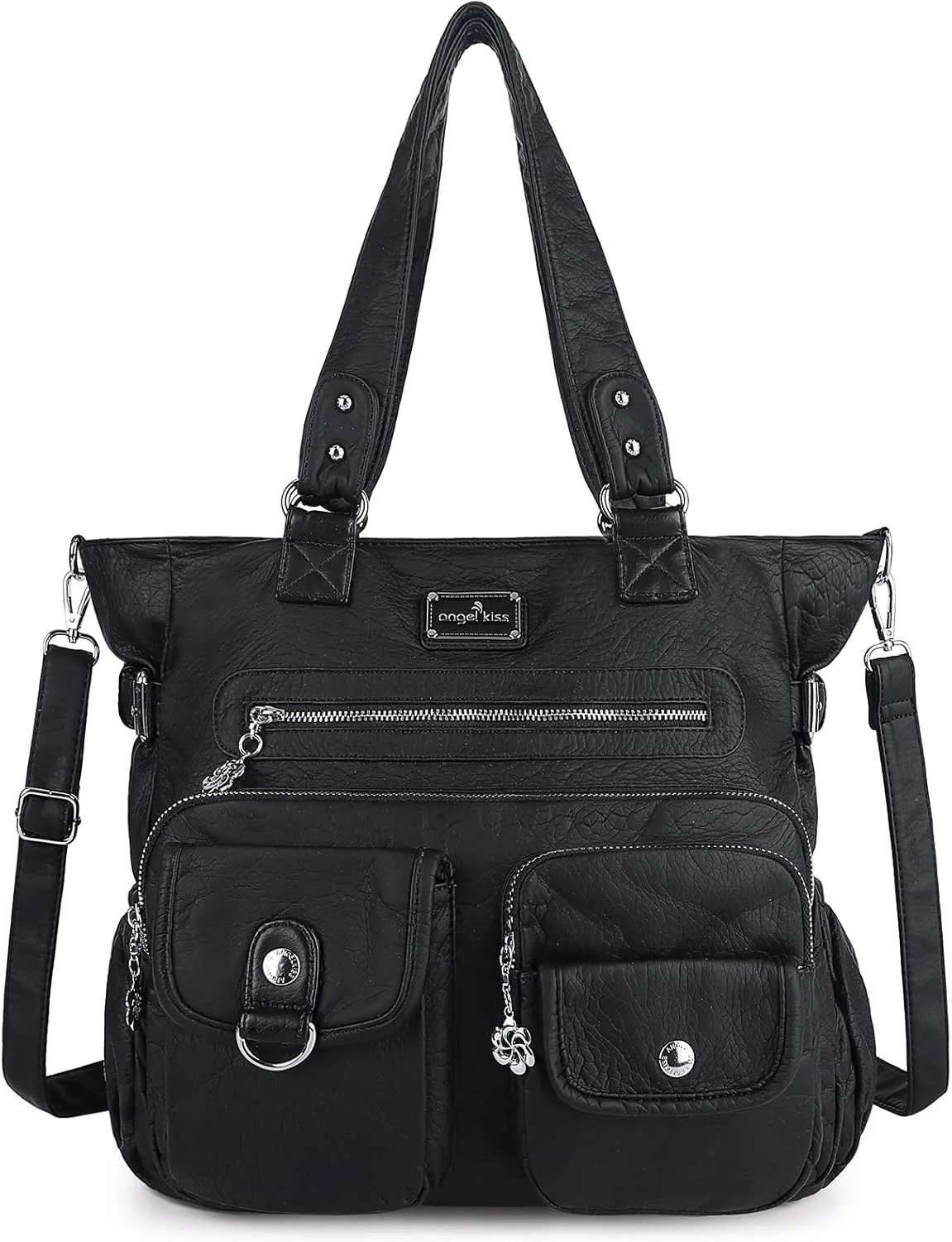 Angelkiss Purses Handbags for Women PU Tote Satchel Bags for Women Pockets Shoulder Bags…
