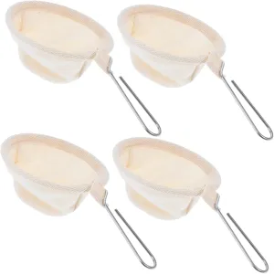 Angoily 4-pack Hand Brewed Coffee Filter Bags Thai Tea Strainer Fine Mesh Paper Bag Portable Reusable for Home Office Travel Outdoor
