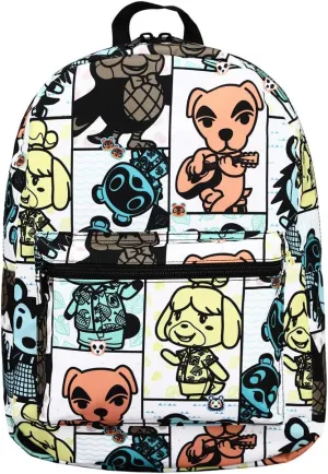 Animal Crossing Online Video Game Tile Print Sublimated Laptop Backpack