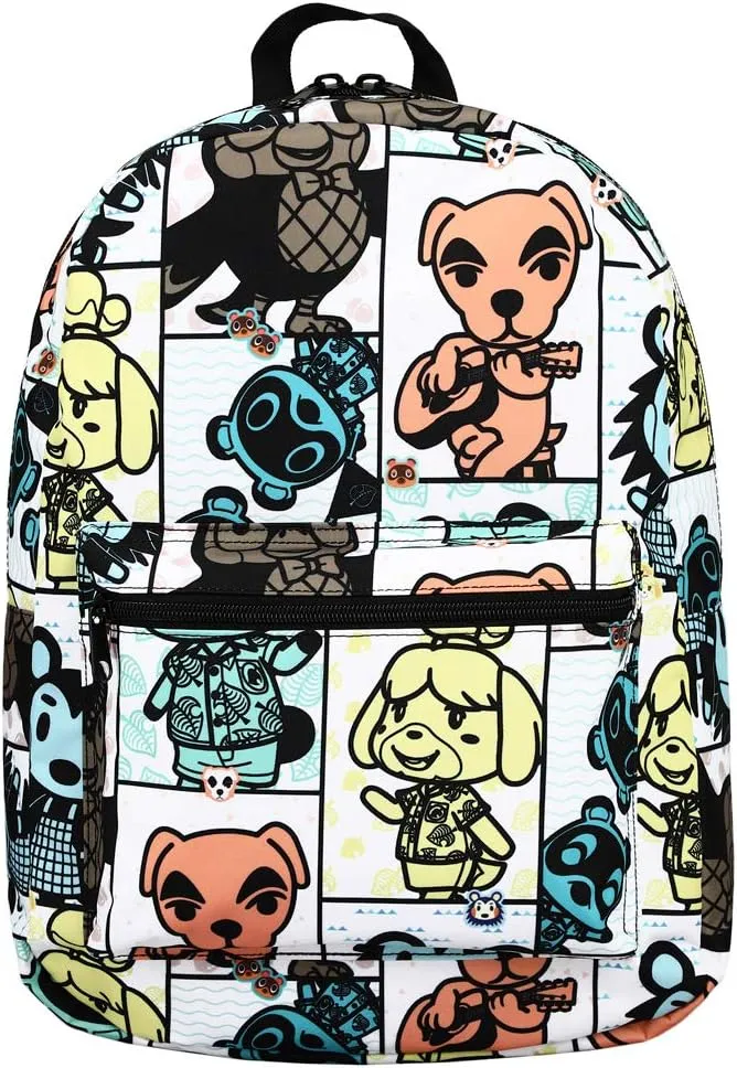 Animal Crossing Online Video Game Tile Print Sublimated Laptop Backpack