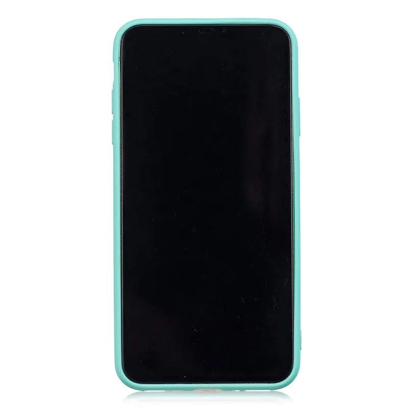 Anymob iPhone Case Yellow Simple Solid Color Ultra thin Soft TPU Cases Candy Color Back Cover