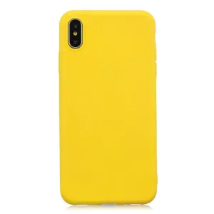 Anymob iPhone Case Yellow Simple Solid Color Ultra thin Soft TPU Cases Candy Color Back Cover