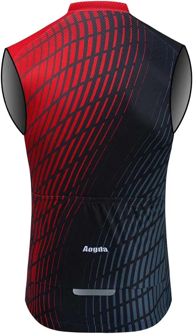 Aogda Sleeveless Cycling Jerseys Men Bike Shirts Biking Vest Clothing Bicycle Tops