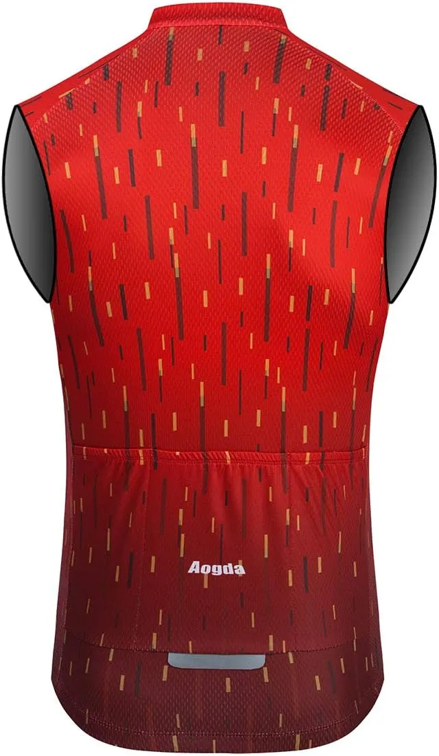 Aogda Sleeveless Cycling Jerseys Men Bike Shirts Biking Vest Clothing Bicycle Tops
