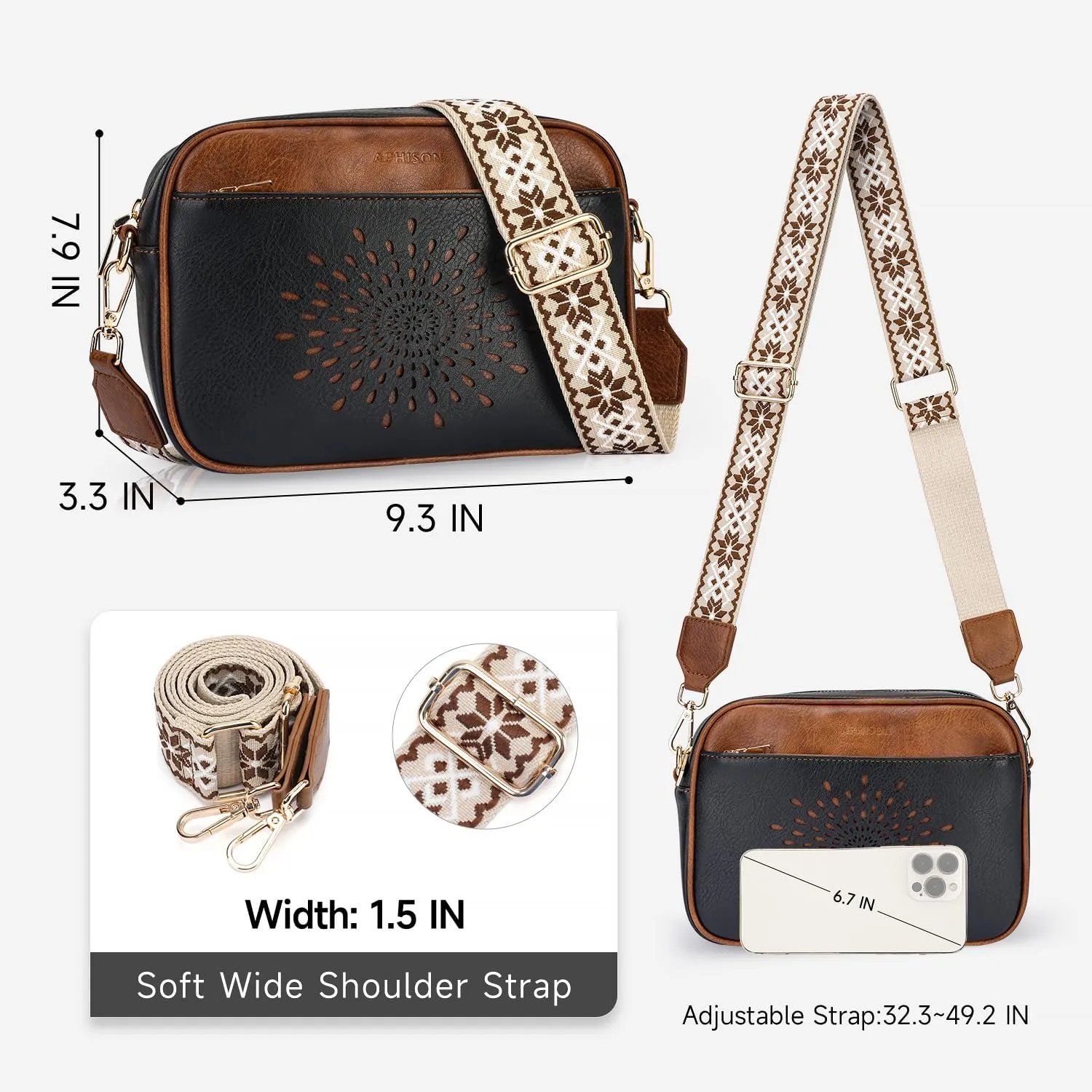 APHISON Quilted Crossbody Bags for Women Trendy,Vegan Leather Small Crossbody Purses Shoulder Handbags with Adjustable Strap