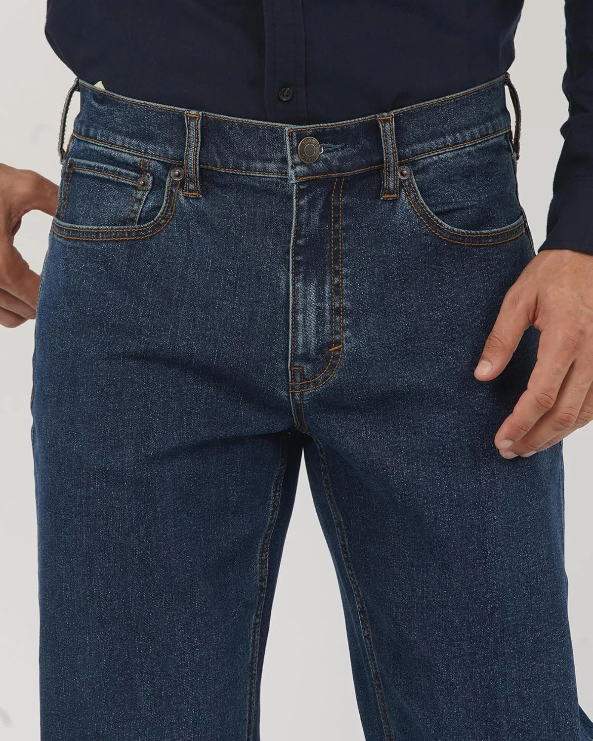 APUOR Men's Straight Leg Stretch Jeans Relaxed Fit Work Jeans Athletic Fit Loose Pants