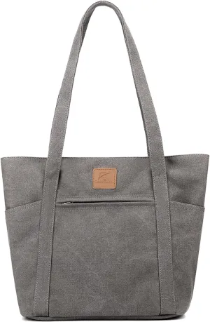 ArcEnCiel Canvas Multi-pocket Womens Shoulder Handbag With Zipper,For Large Capacity Purse Bags Handbag