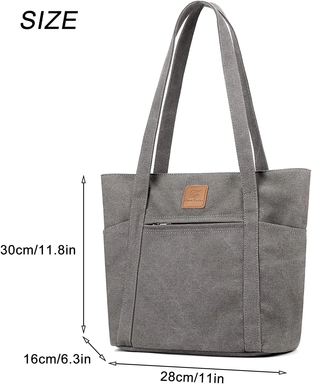 ArcEnCiel Canvas Multi-pocket Womens Shoulder Handbag With Zipper,For Large Capacity Purse Bags Handbag