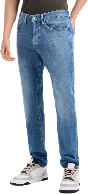 Armani Exchange Men's Skinny Fit Comfort Fleece 5 Pocket Pant Denim