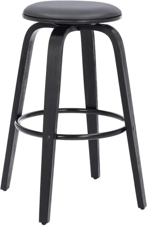 Armen Living Harbor Mid-Century Swivel Counter Height Backless Barstool 30 inch/Gray/Black