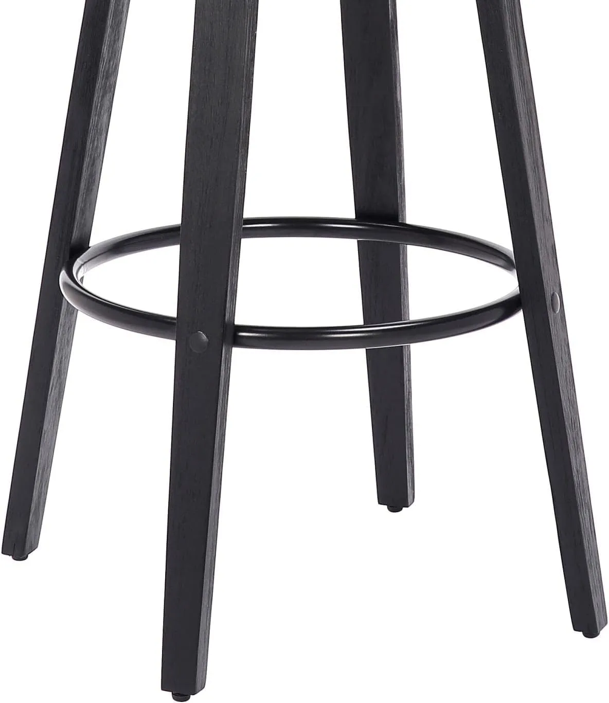 Armen Living Harbor Mid-Century Swivel Counter Height Backless Barstool 30 inch/Gray/Black