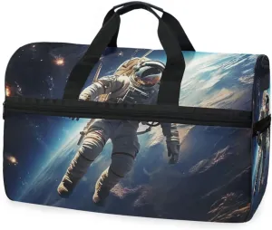 Astronaut 15 Travel Duffel Bag Luggage Sports Gym Bags With Shoes Compartment Large Capacity Lightweight Duffle Bag For Men Women