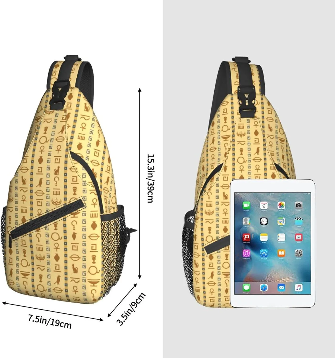 ASYG Ancient Egyptian Sling Bag Crossbody Chest Daypack Casual Backpack Egyptian Shoulder Bag Egyptian Decor