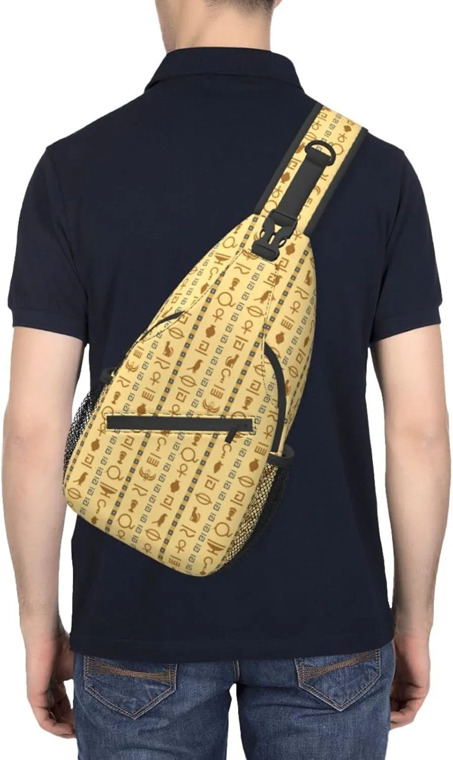 ASYG Ancient Egyptian Sling Bag Crossbody Chest Daypack Casual Backpack Egyptian Shoulder Bag Egyptian Decor