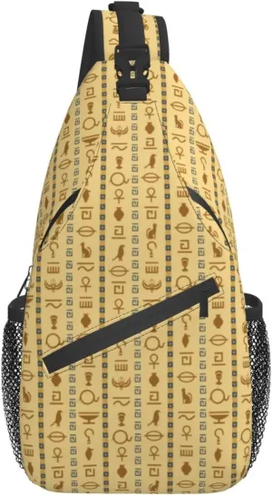 ASYG Ancient Egyptian Sling Bag Crossbody Chest Daypack Casual Backpack Egyptian Shoulder Bag Egyptian Decor