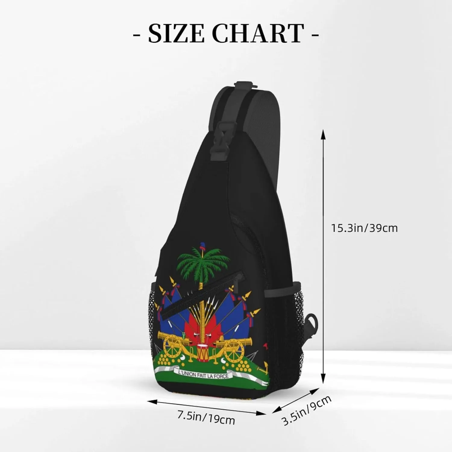 ASYG Haiti Sling Bag Haiti Flag Shoulder Bag Haiti Crossbody Chest Daypack Casual Backpack Flag Bag for Haitian