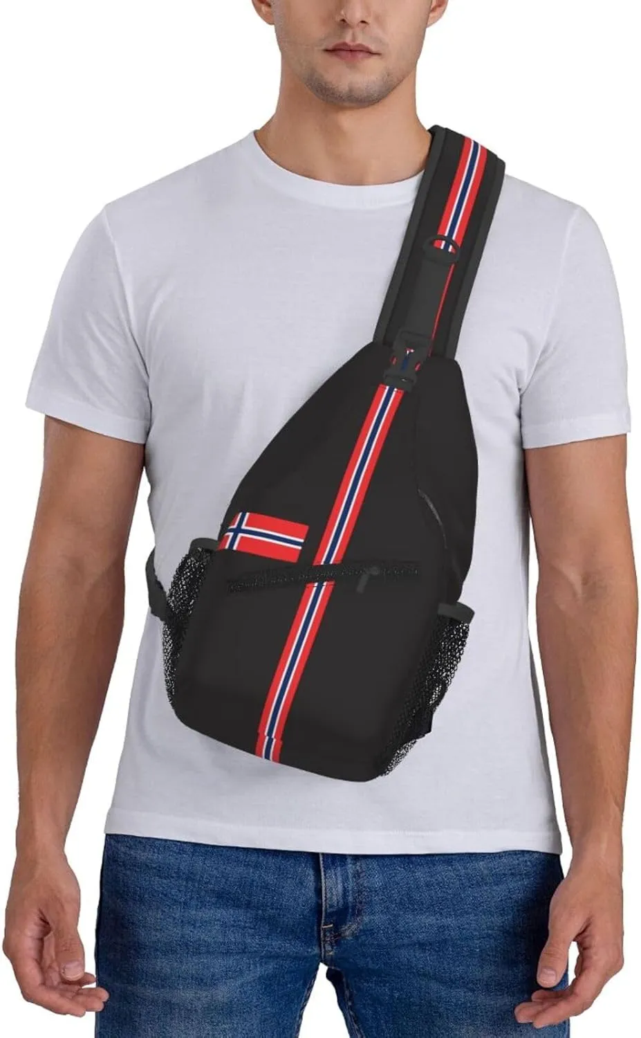ASYG Norway Sling Bag Norway Flag Shoulder Bag Norway Crossbody Chest Daypack Casual Backpack Flag Bag for Norwegian