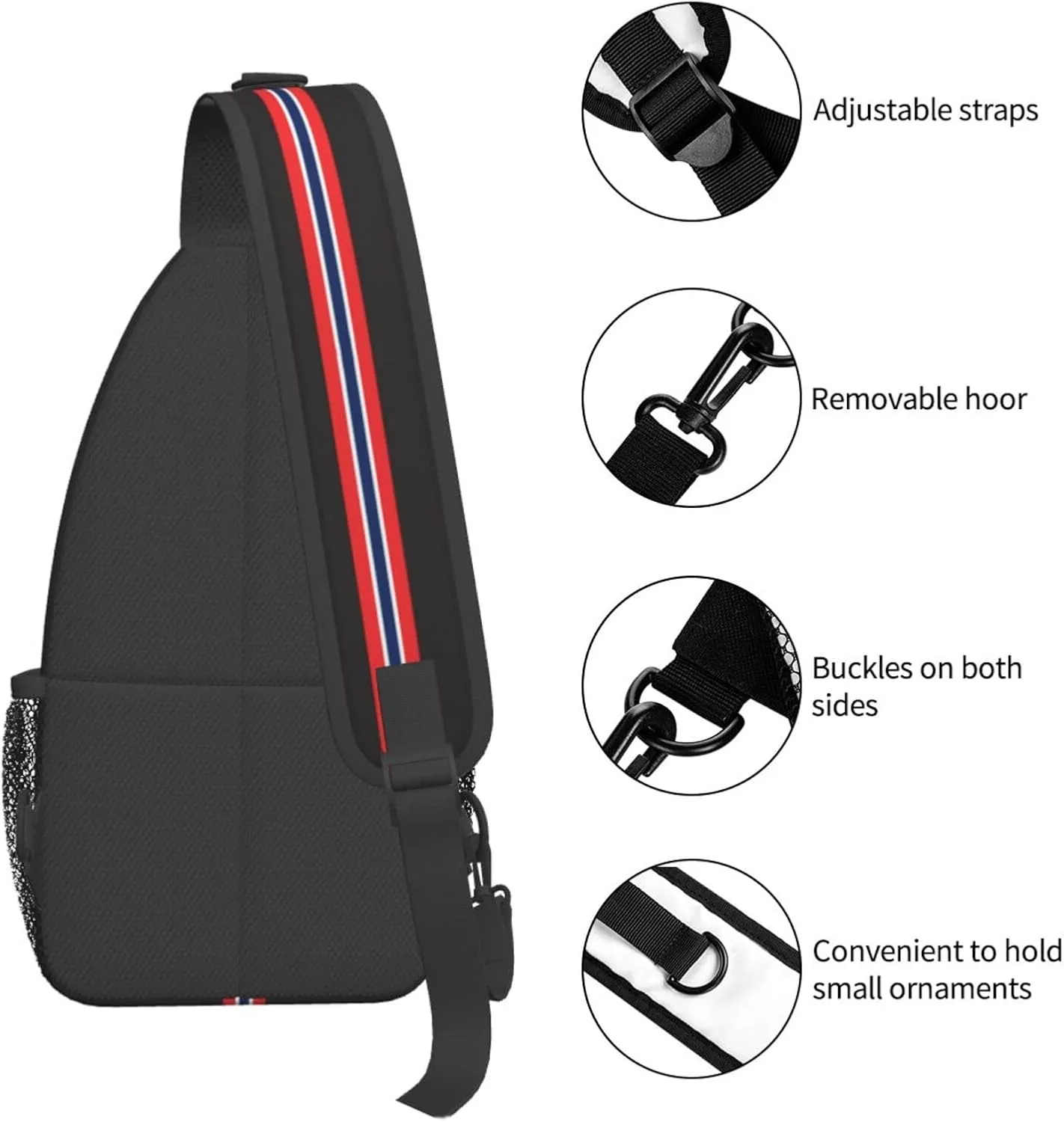 ASYG Norway Sling Bag Norway Flag Shoulder Bag Norway Crossbody Chest Daypack Casual Backpack Flag Bag for Norwegian
