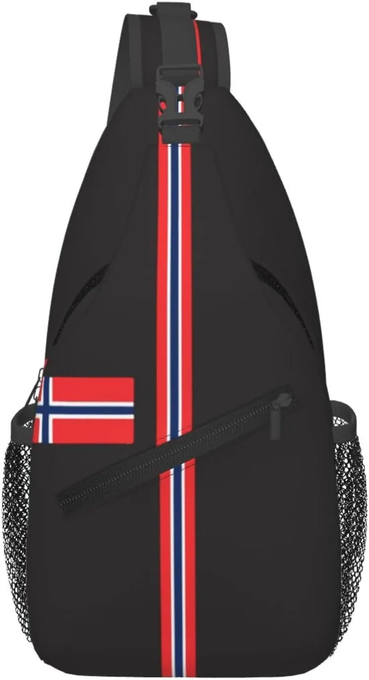 ASYG Norway Sling Bag Norway Flag Shoulder Bag Norway Crossbody Chest Daypack Casual Backpack Flag Bag for Norwegian
