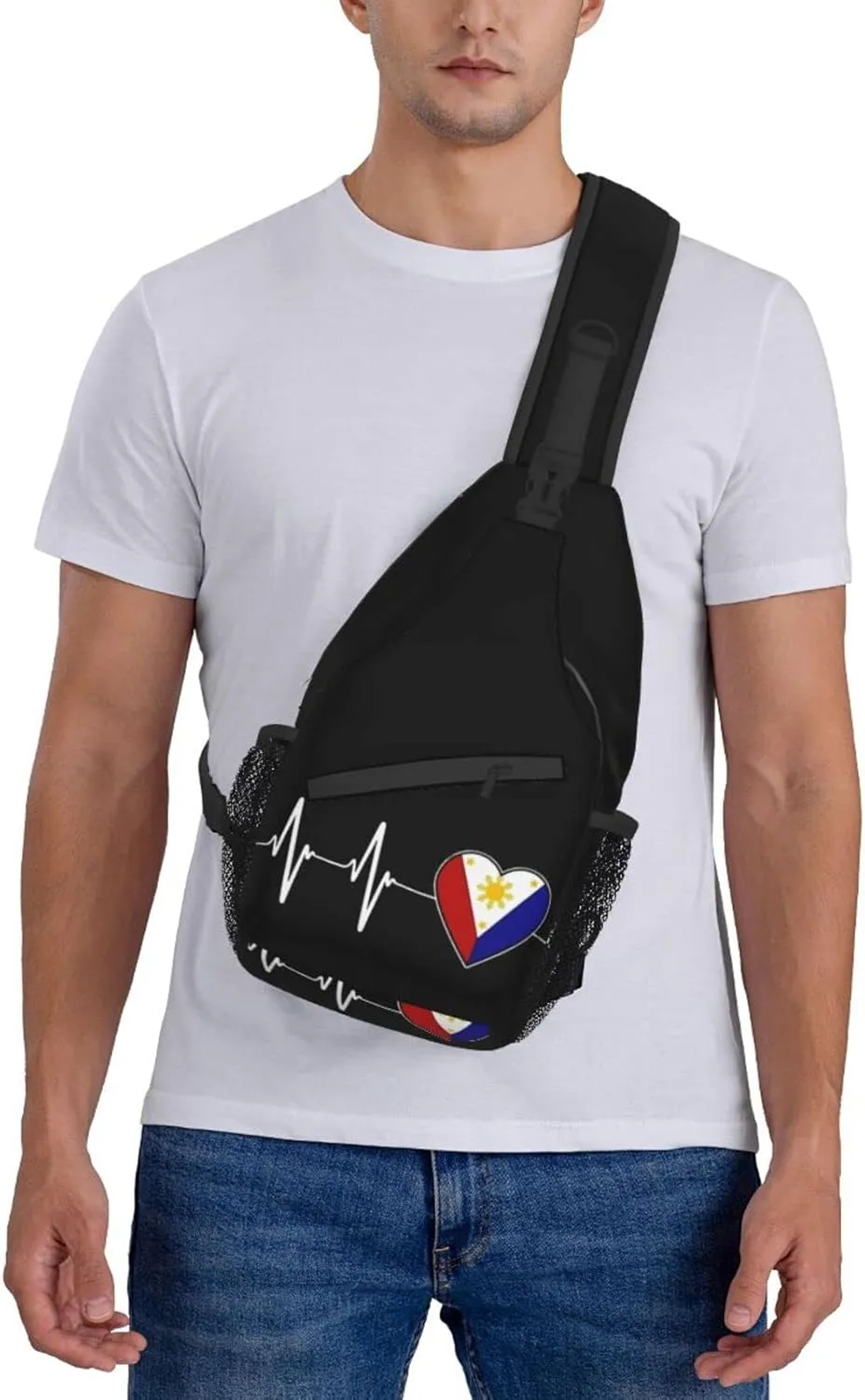 ASYG Philippine Sling Bag Philippine Flag Crossbody Chest Daypack Casual Backpack Filipino Shoulder Bag For Travel Picnic
