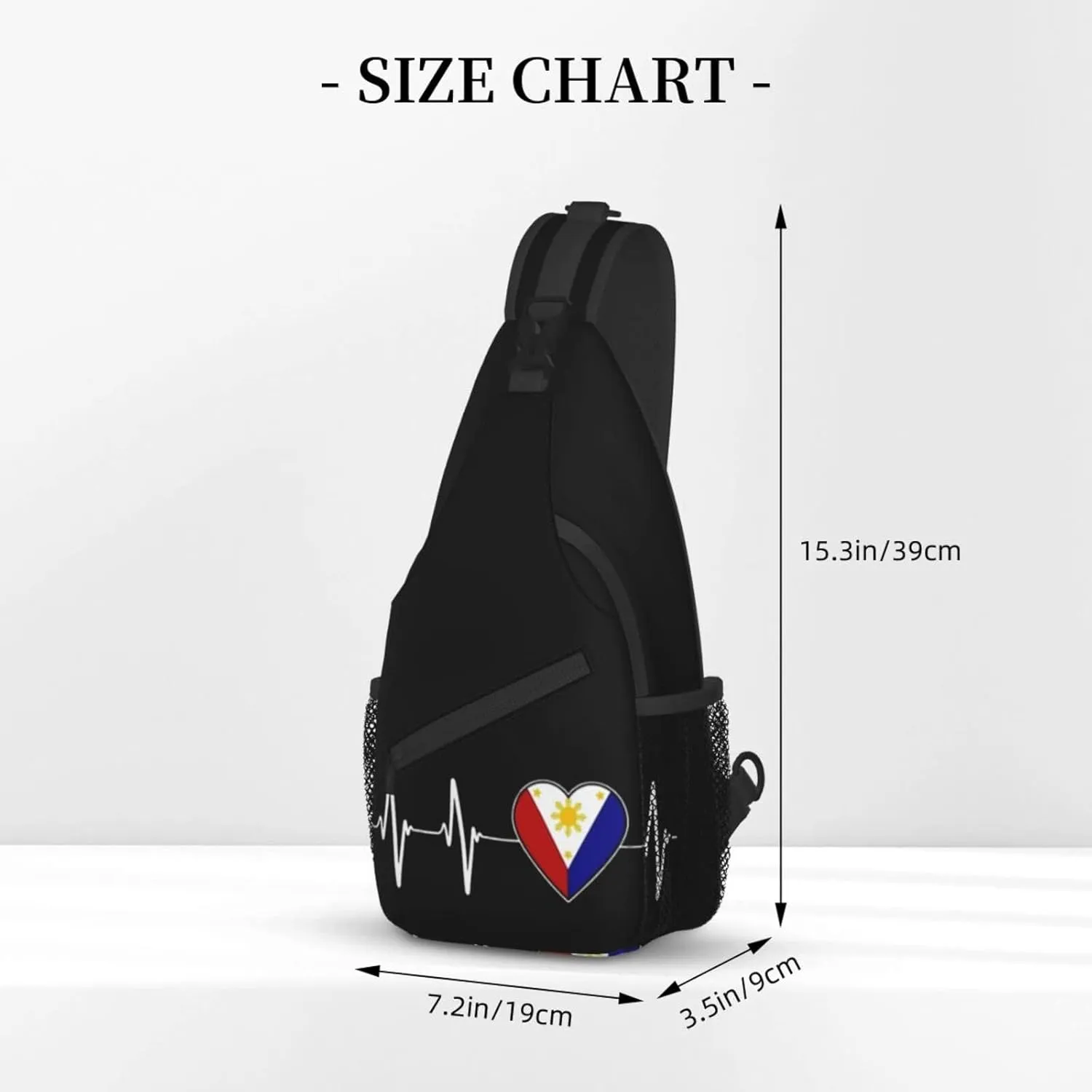ASYG Philippine Sling Bag Philippine Flag Crossbody Chest Daypack Casual Backpack Filipino Shoulder Bag For Travel Picnic
