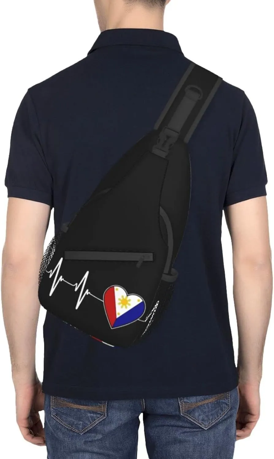 ASYG Philippine Sling Bag Philippine Flag Crossbody Chest Daypack Casual Backpack Filipino Shoulder Bag For Travel Picnic