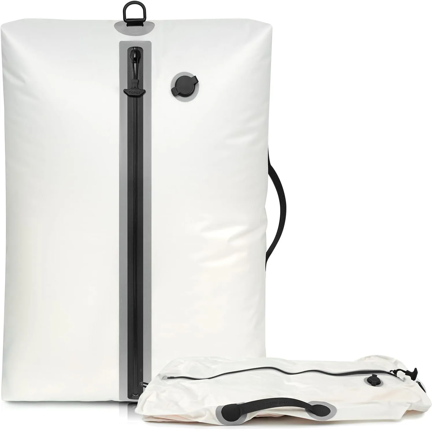 BAGAIL TPU Vacuum Bag for Travel, Reusable Compression Bag with IPX8 Waterproof Zipper, Save Space for Suitcase, Backpack and Carry on (Beige, ExtraLarge, No Pump)