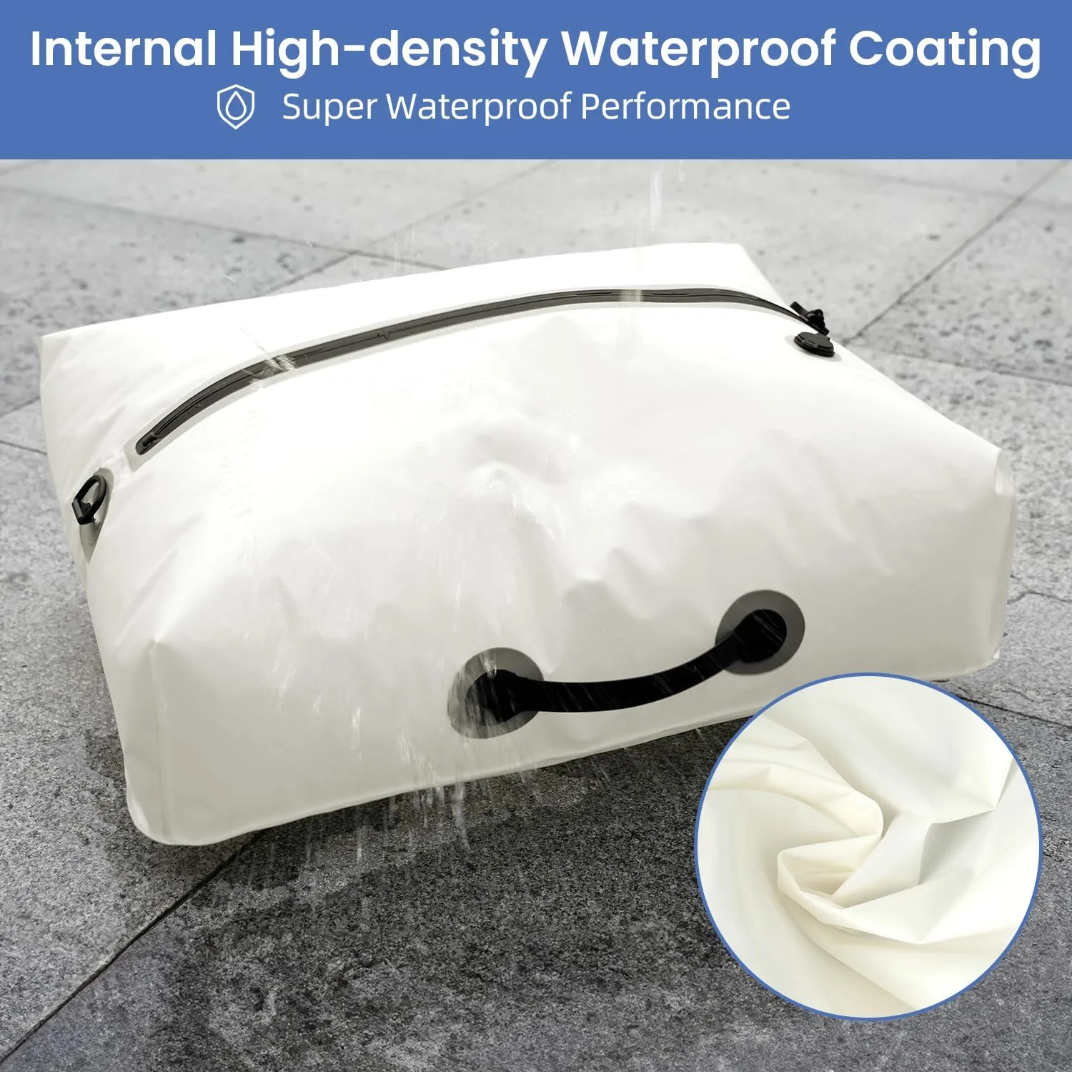 BAGAIL TPU Vacuum Bag for Travel, Reusable Compression Bag with IPX8 Waterproof Zipper, Save Space for Suitcase, Backpack and Carry on (Beige, ExtraLarge, No Pump)