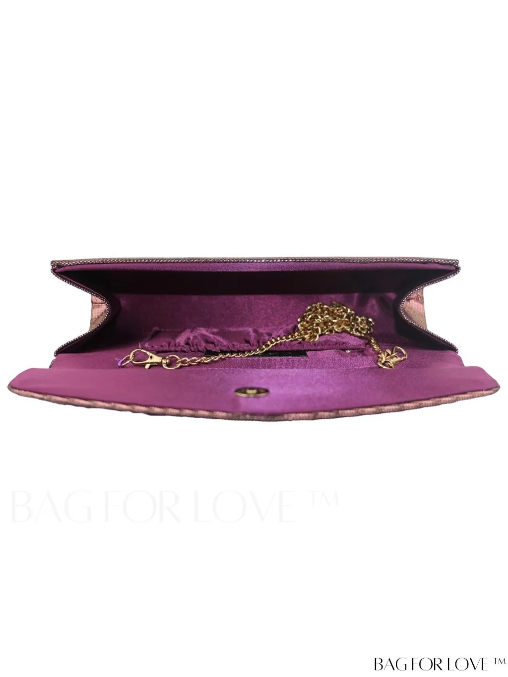 BagForLove - Chic Flap Clutch - Elegant Design with Metal Chain Strap