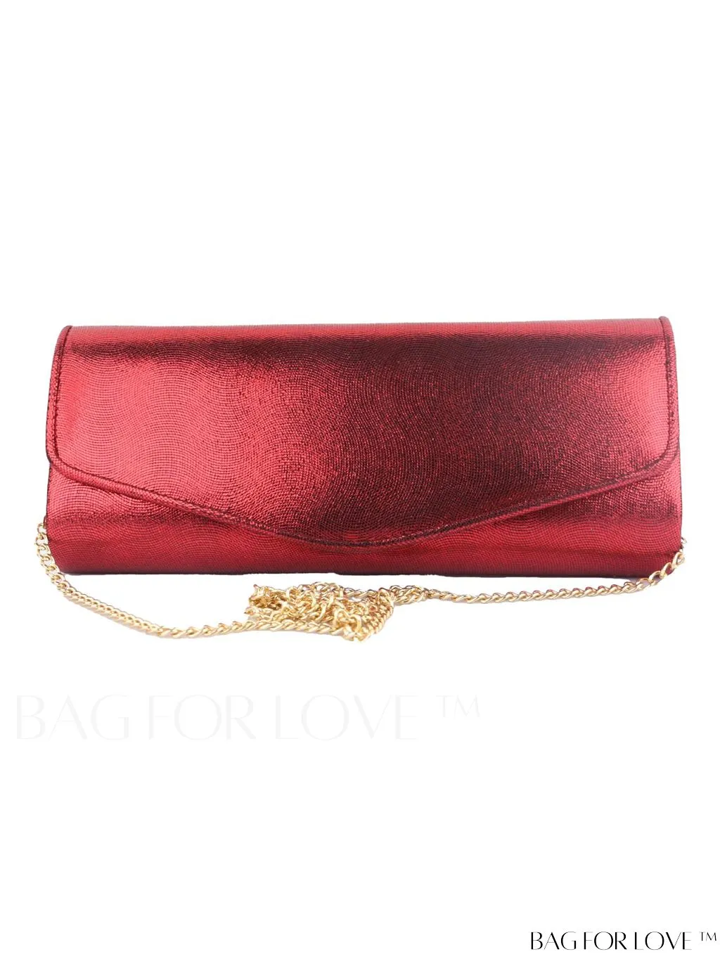 BagForLove - Chic Flap Clutch - Elegant Design with Metal Chain Strap