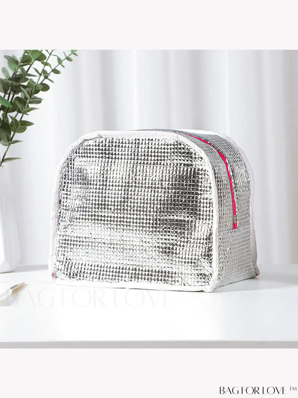 BagForLove - Waterproof & Insulated Aluminum Foil Lunch Bag with Double Pockets for Bento Box