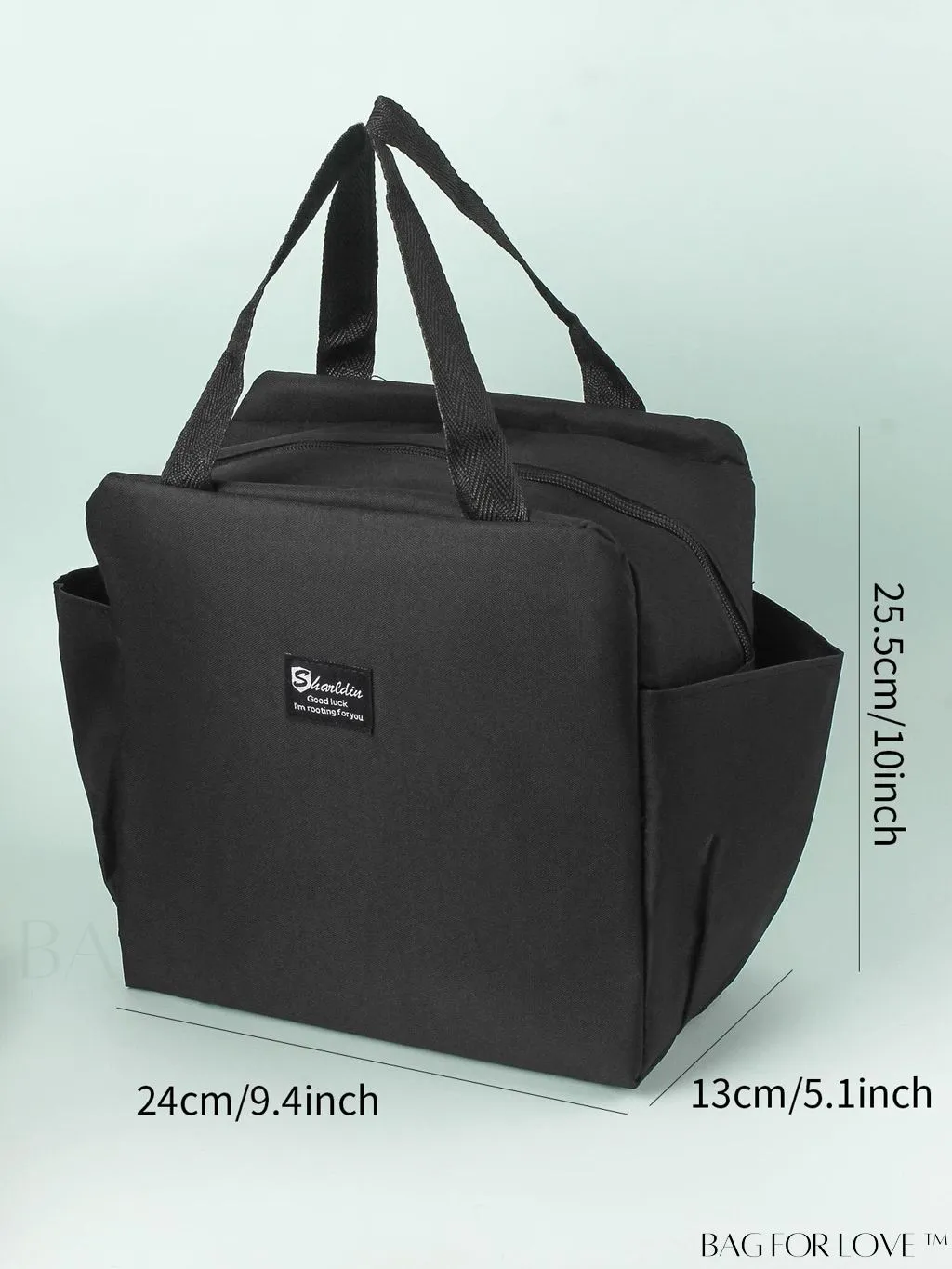 BagForLove - Waterproof & Insulated Aluminum Foil Lunch Bag with Double Pockets for Bento Box