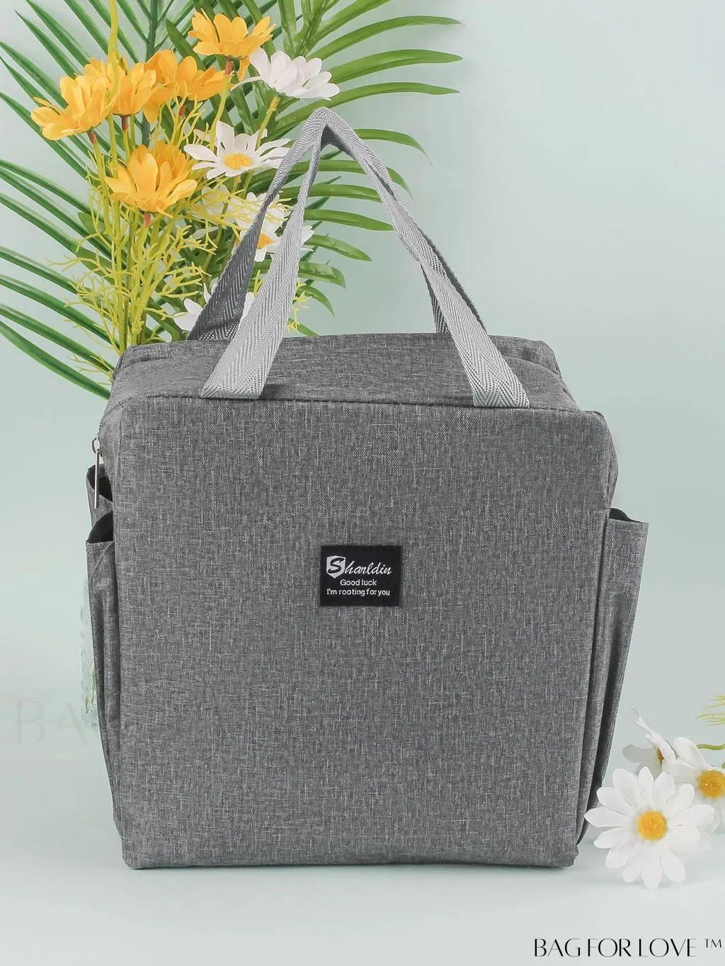 BagForLove - Waterproof & Insulated Aluminum Foil Lunch Bag with Double Pockets for Bento Box