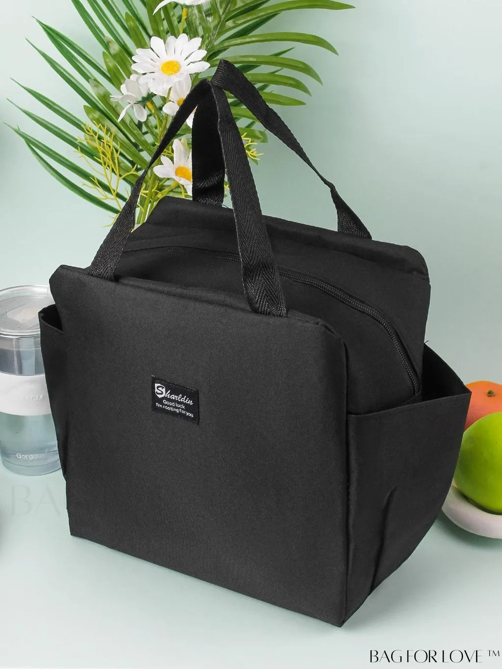 BagForLove - Waterproof & Insulated Aluminum Foil Lunch Bag with Double Pockets for Bento Box