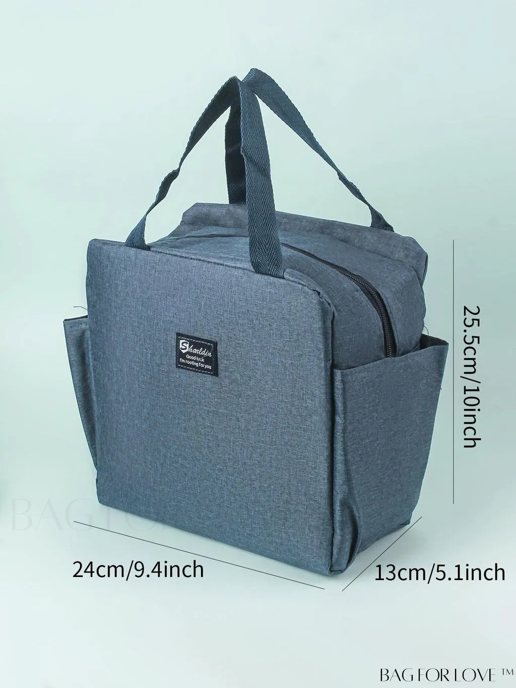 BagForLove - Waterproof & Insulated Aluminum Foil Lunch Bag with Double Pockets for Bento Box