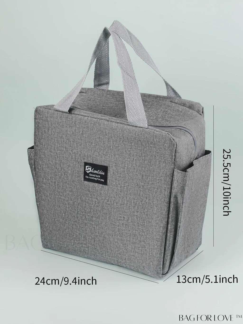 BagForLove - Waterproof & Insulated Aluminum Foil Lunch Bag with Double Pockets for Bento Box