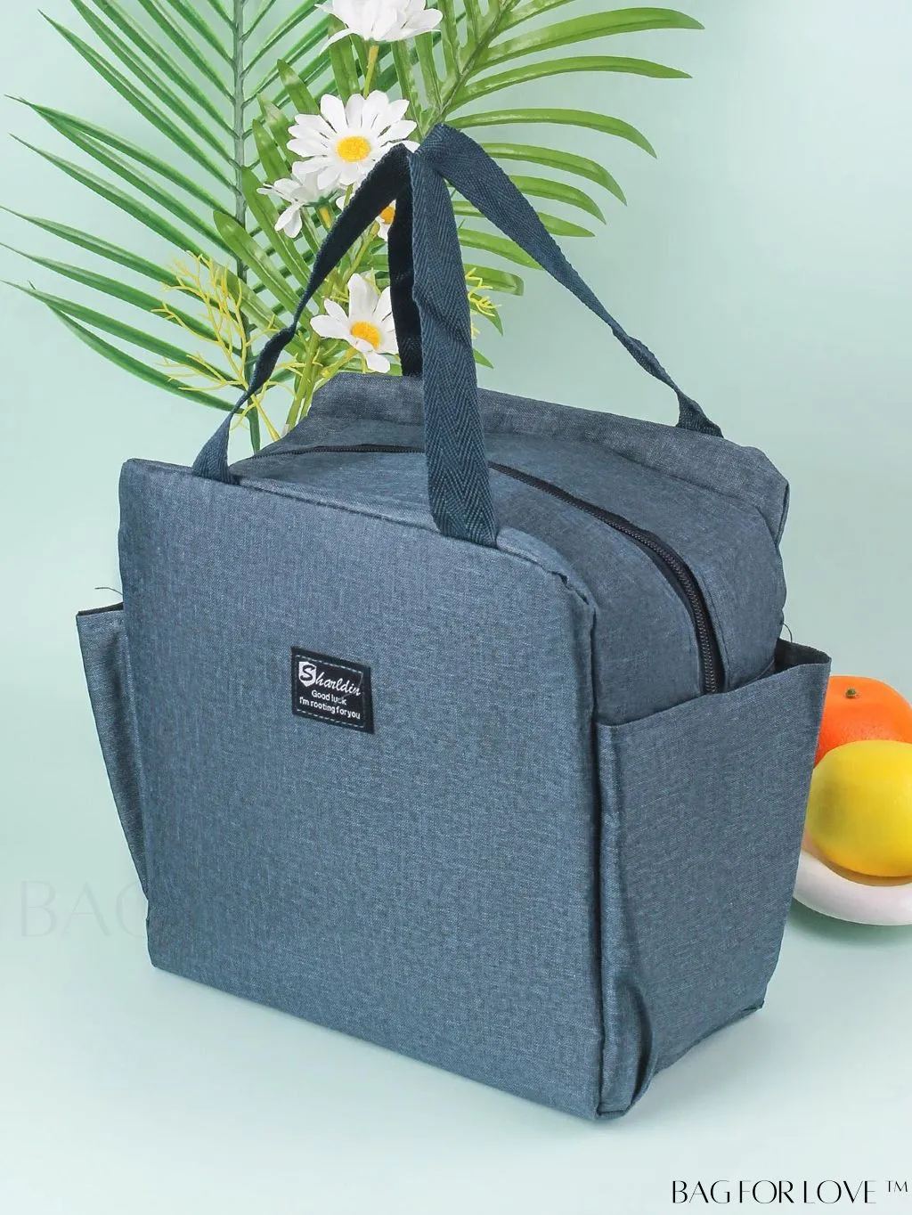 BagForLove - Waterproof & Insulated Aluminum Foil Lunch Bag with Double Pockets for Bento Box