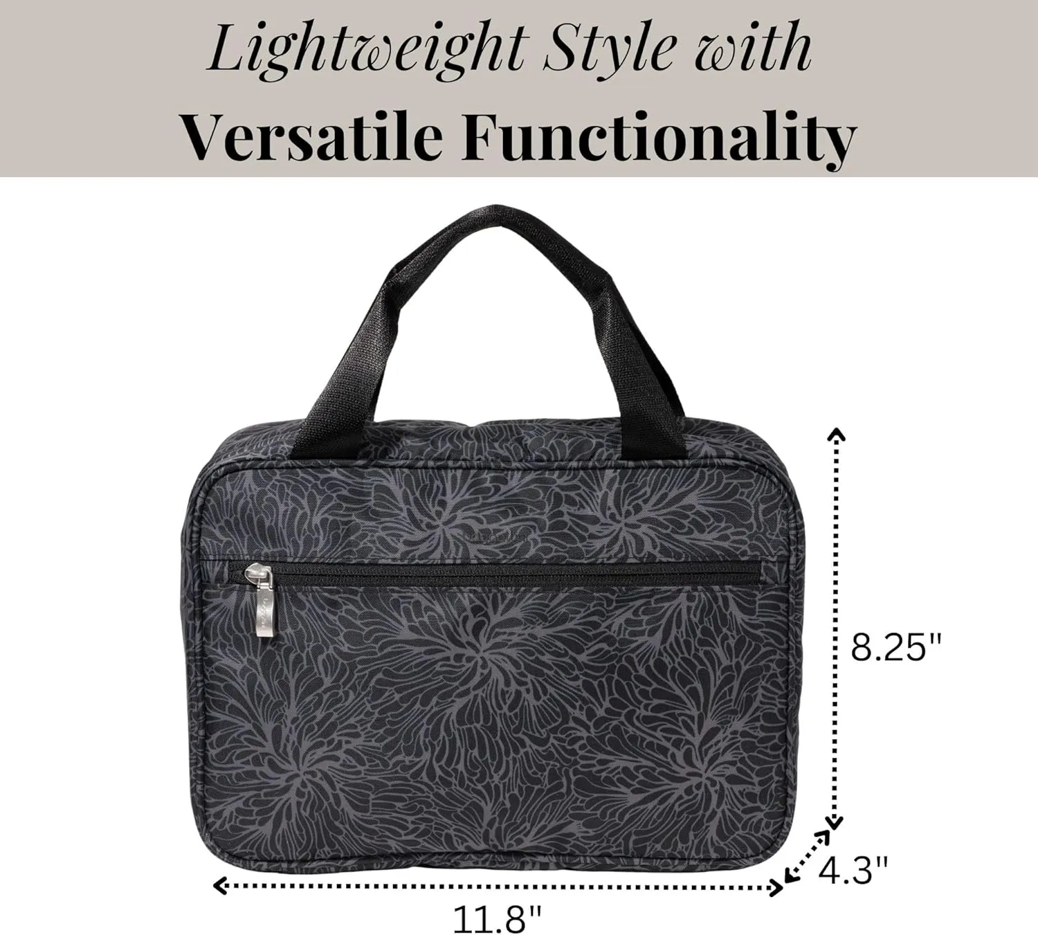 Baggallini Unisex's Large Hanging Travel Toiletry Kit-Lightweight 8x11 Inch Makeup Bag Toiltery