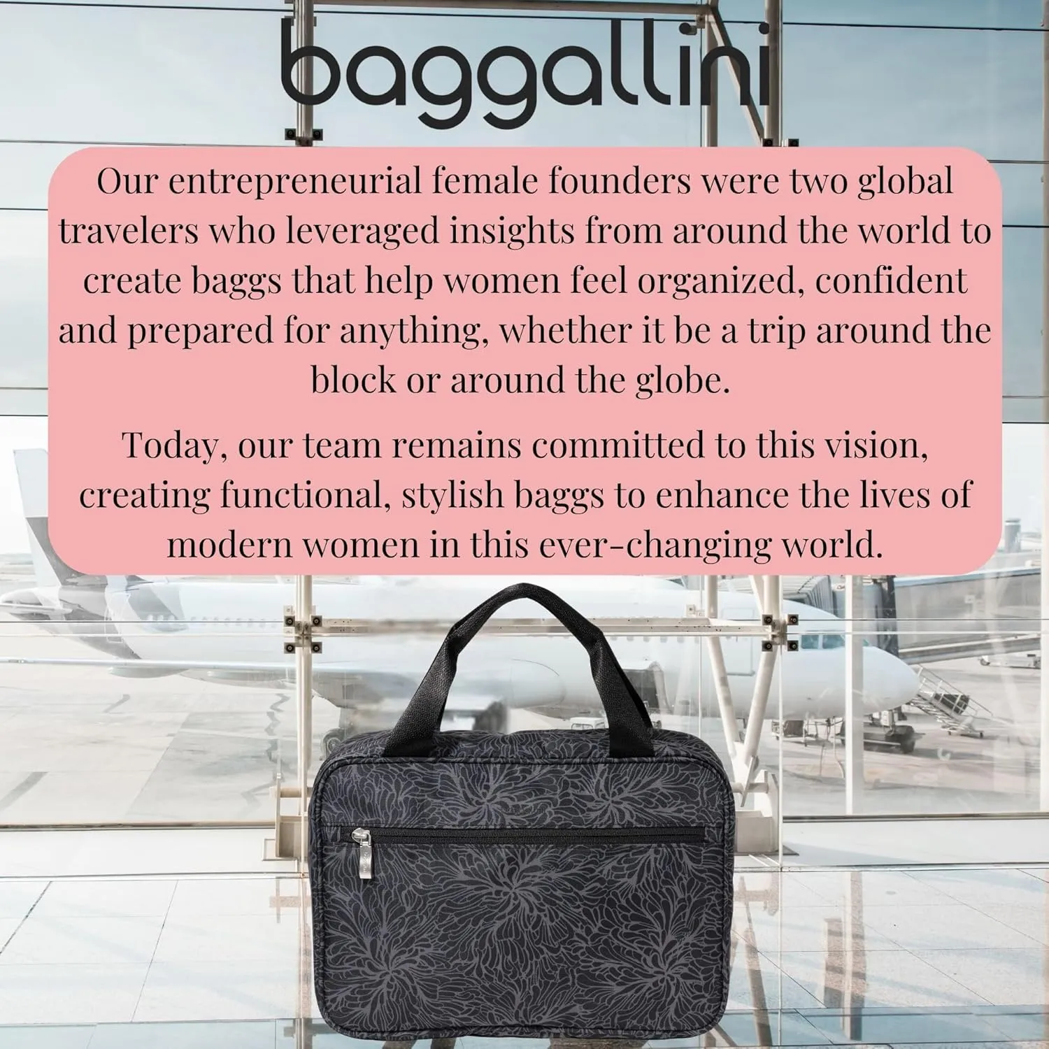 Baggallini Unisex's Large Hanging Travel Toiletry Kit-Lightweight 8x11 Inch Makeup Bag Toiltery