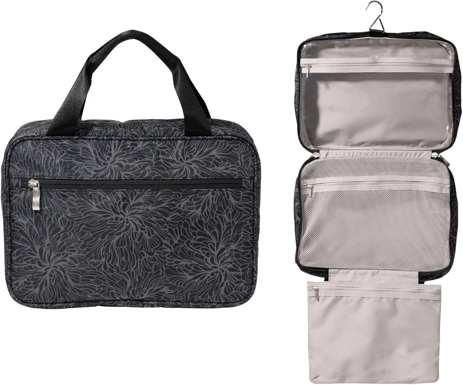 Baggallini Unisex's Large Hanging Travel Toiletry Kit-Lightweight 8x11 Inch Makeup Bag Toiltery