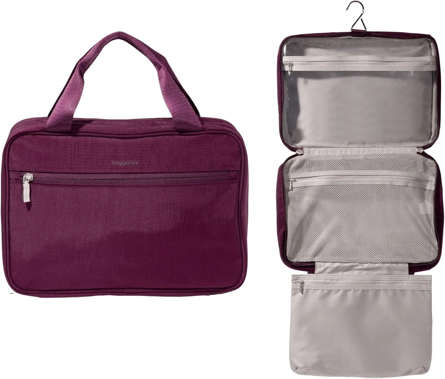 Baggallini Unisex's Large Hanging Travel Toiletry Kit-Lightweight 8x11 Inch Makeup Bag Toiltery