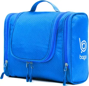 bago Travel Toiletry Bag for Women and Men X-Large Waterproof Hanging Large Toiletry Bag for Bathroom and Travel Bag for Toiletries Organizer -Travel Makeup Bag (Blue)