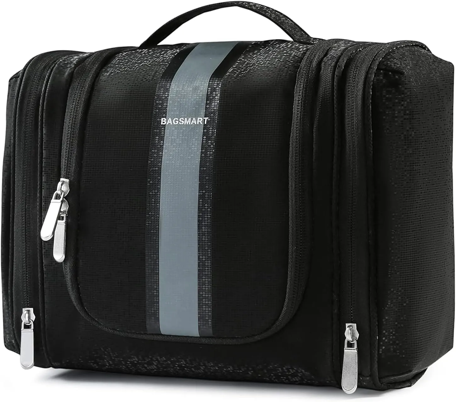 BAGSMART Extra Large Toiletry Bag Hanging Toiletry Bag for Travel, Water-resistant Cosmetic Makeup Travel Bag, Capacity Travel Bag Organizer for Full-size Toiletries, Black-Large