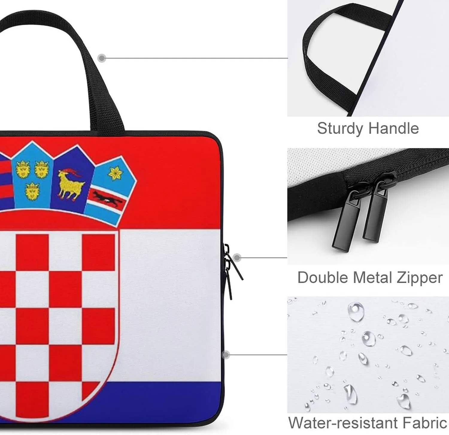 Bahamas Flag Teacher's Tote Men's Laptop Bag Leather Waterproof Briefcase Portable Pattern