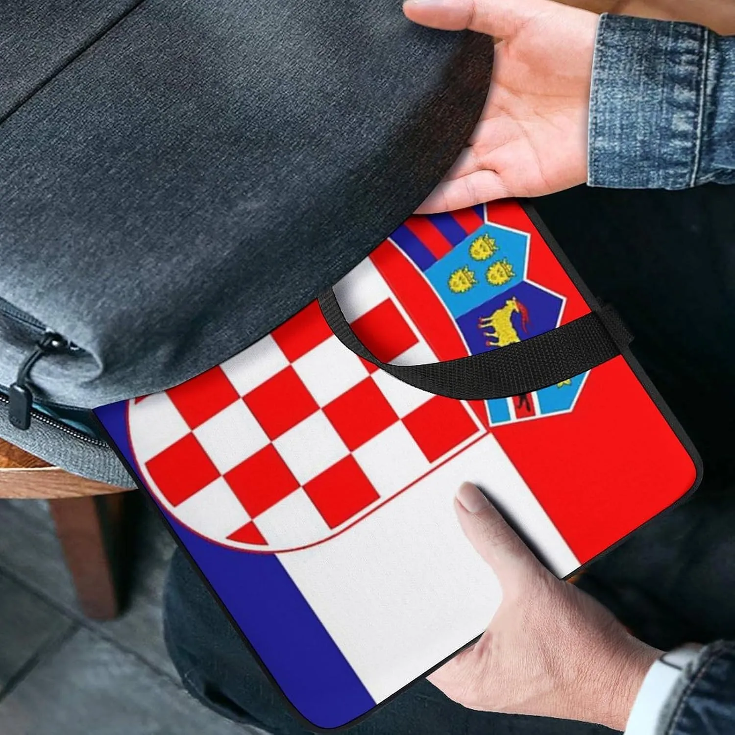 Bahamas Flag Teacher's Tote Men's Laptop Bag Leather Waterproof Briefcase Portable Pattern