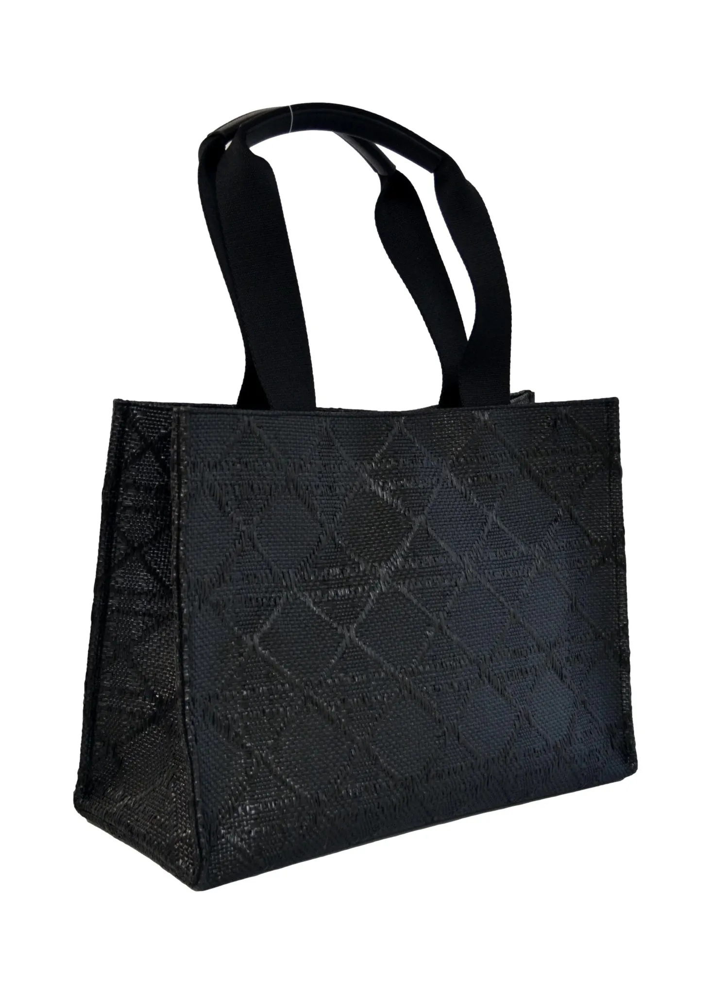 Bali Straw Tote in Black