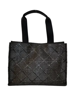 Bali Straw Tote in Black