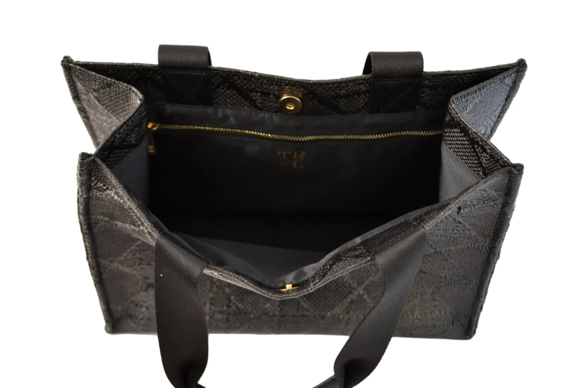 Bali Straw Tote in Black